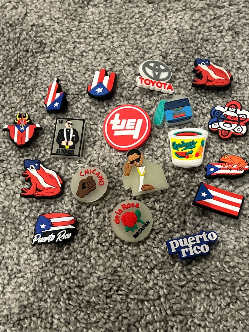 Assorted Puerto Rico Themed Rubber Key & Card Holder Charms - Puerto Rico themed